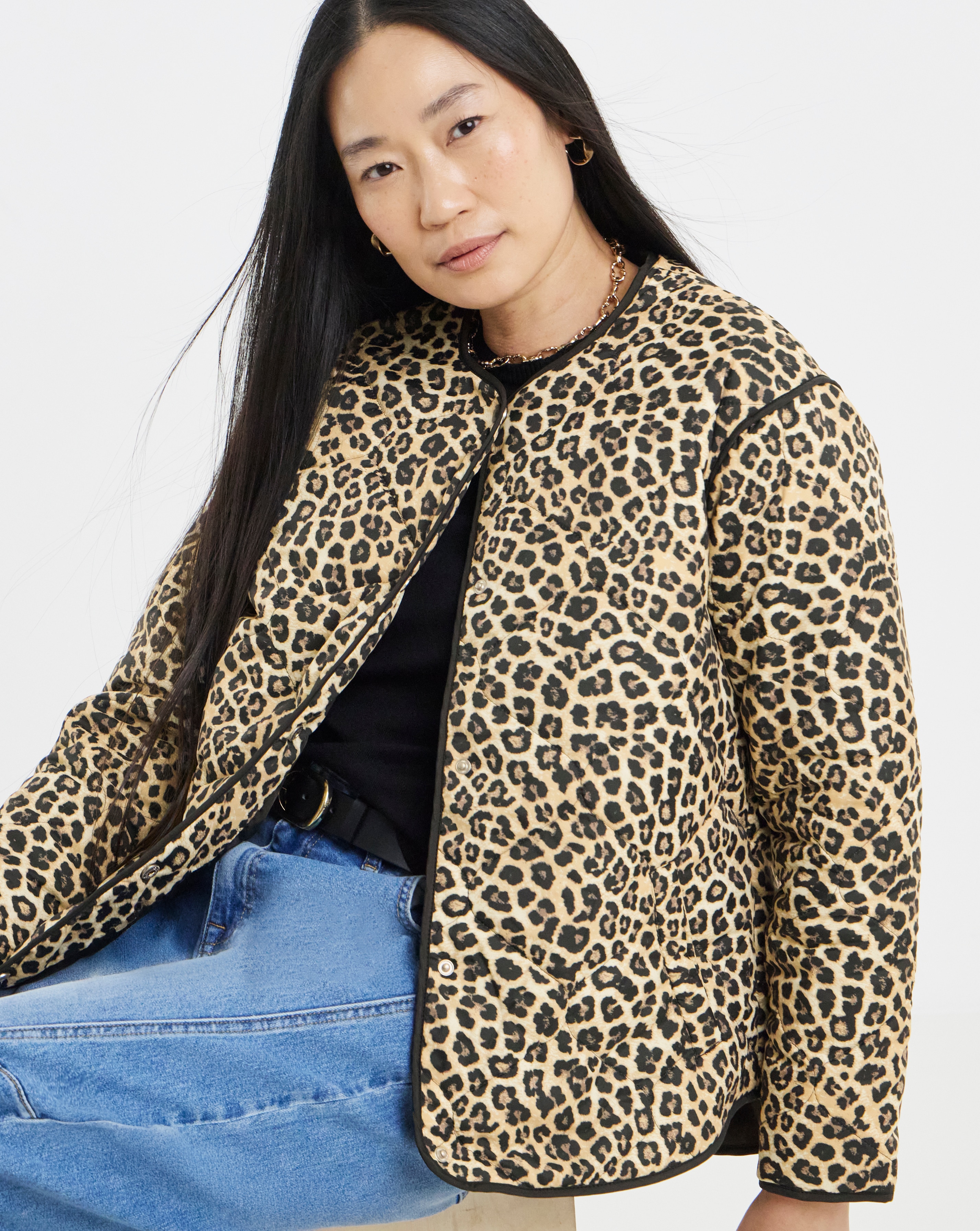 Leopard Print Quilted Jacket | JD Williams