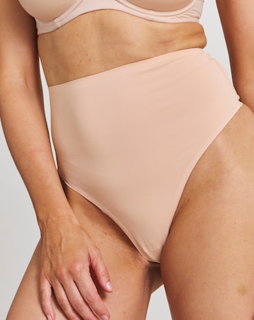 Figleaves Smoothing High Waisted Thong Latte