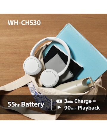 Sony WH-CH530 Wireless On-Ear Headphones - Black