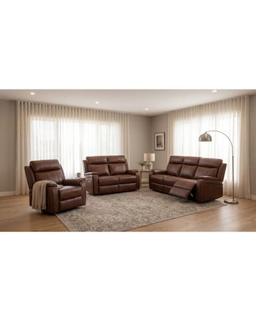 Prescott Leather Power Recliner 3 Seater Sofa
