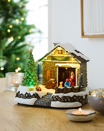 Lit Santa Tree Scene