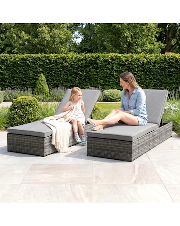 Charles Bentley Rattan Sun Lounger