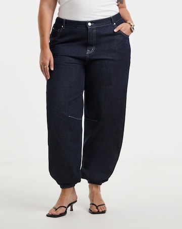 Indigo Cuffed Denim Balloon Jeans