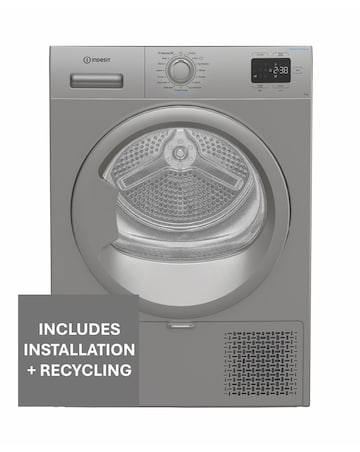 Indesit Heat Pump Tumble Dryer CYD92DSSUK 9KG Silver + Installation