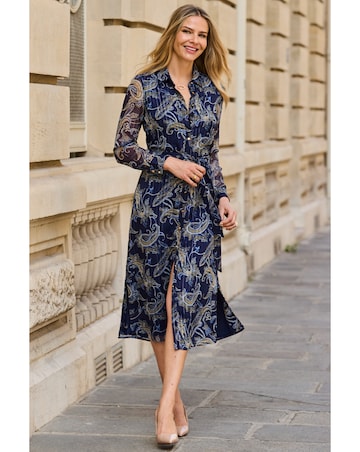 Sosandar Lurex Stripe Shirt Dress