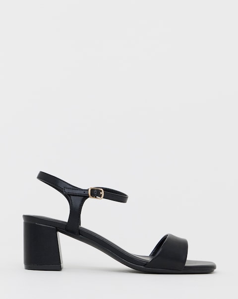 Kylie Barely There Block Heeled Sandals - Wide Fit (E)