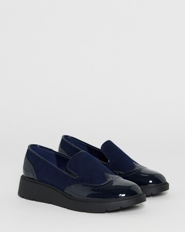 Claire Low Wedge Contrast Loafers - Wide Fit (E)