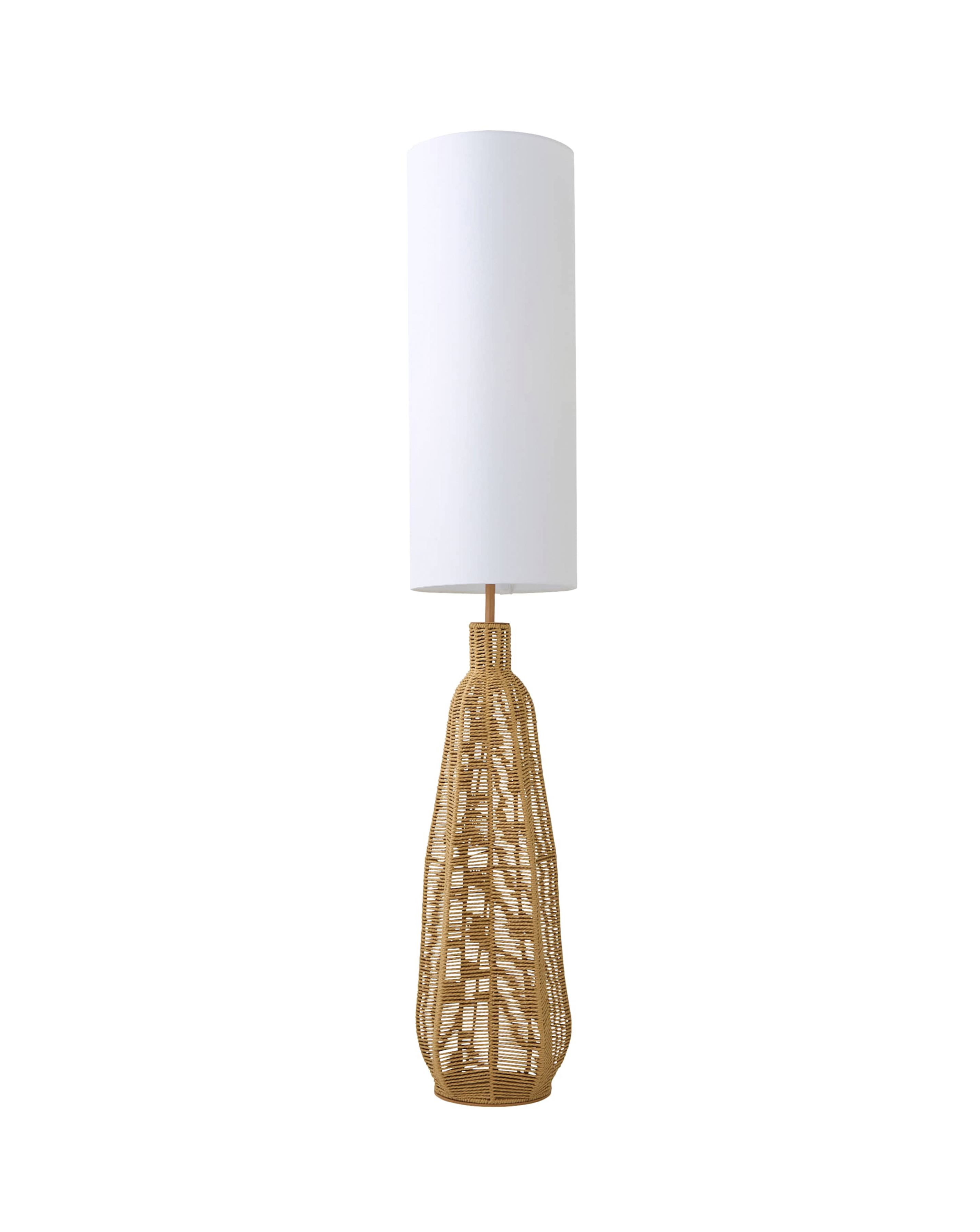 ValueLights Una Rattan Midi Floor Lamp