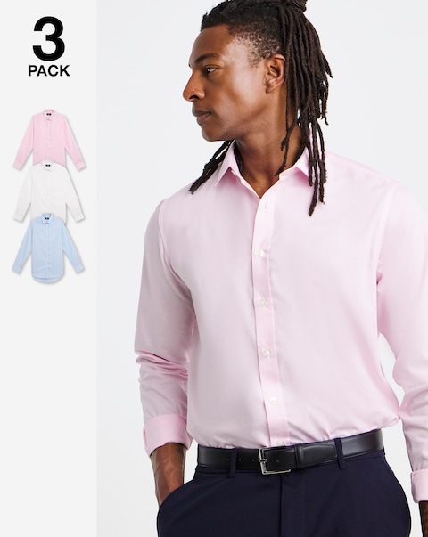 3 Pack Long Sleeve Formal Shirt Long