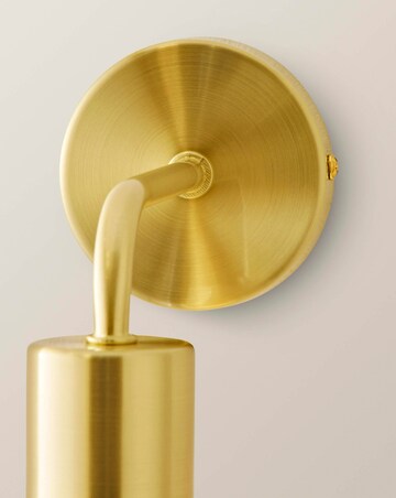 ValueLights Bellamy Brushed Gold Rechargeable Amber Glass Wall Light