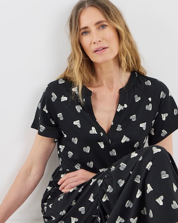 Soft Touch Notch Neck Short Sleeve Dress
