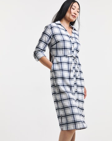 Brushed Check Utility Shirt Dress