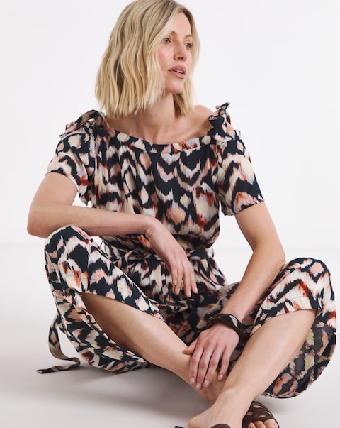 Textured Crinkle Tie Strap Jumpsuit