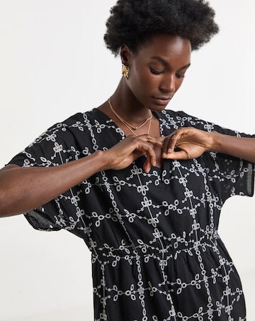 Pure Cotton Broderie Smock Dress