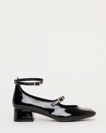 Reno Mary Jane Ankle Strap Block Heel Shoes - Wide Fit (E)