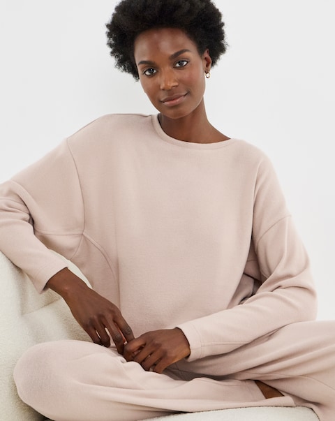 Figleaves Soft Knit Batwing Lounge Set Camel