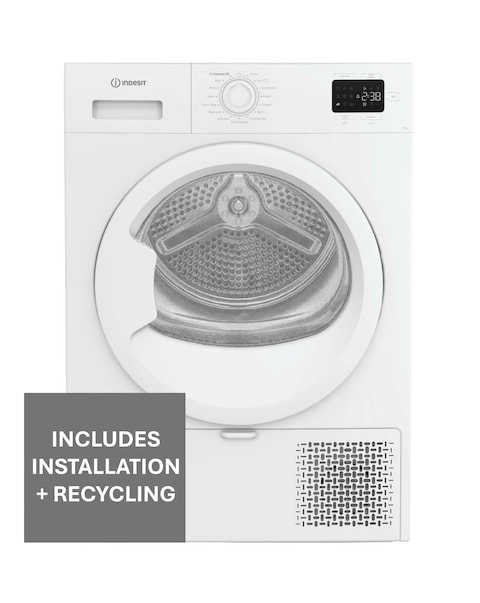 Indesit C YSD 72D WW UK 7kg Heat Pump Tumble Dryer White + Install
