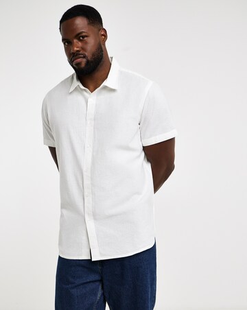 Short Sleeve Linen Blend Shirt