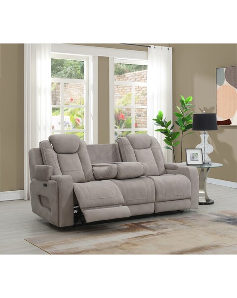 Jago Power Recliner 3 Seater Sofa Drop-Down Tray, Temp Control & Immersive Sound