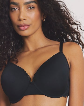 Pretty Secrets Supersoft Wired Balcony Bra (D-E) Black