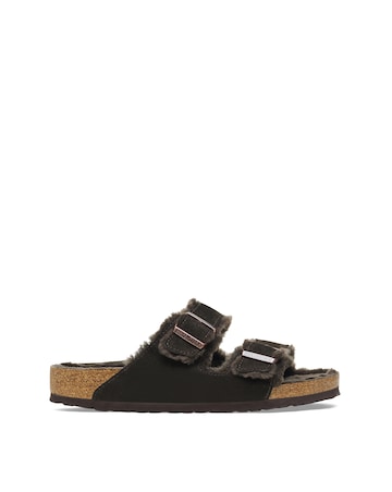 Birkenstock Arizona Shearling Suede Leather Mule Sandals - Standard Fit
