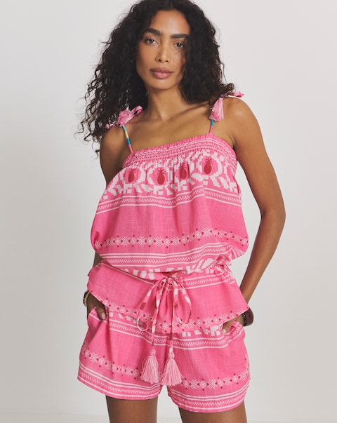Cotton Top and Shorts Beach Co-Ord Set