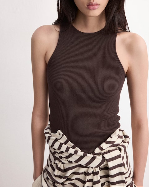 Mango Fitted Fine-Knit Top