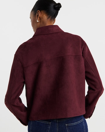 Dark Berry Suedette Trucker Jacket