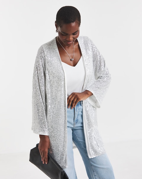 Sequin Longline Cardi