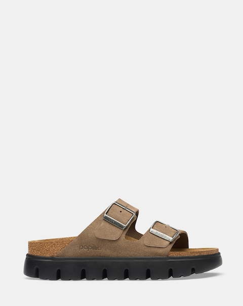 Birkenstock Arizona Platform Suede Leather Mule Sandals - Standard Fit