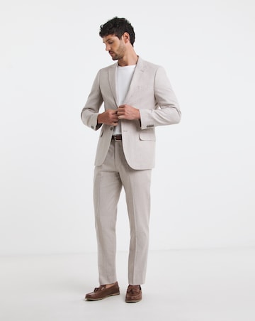 Linen Blend Pinstripe Suit Blazer
