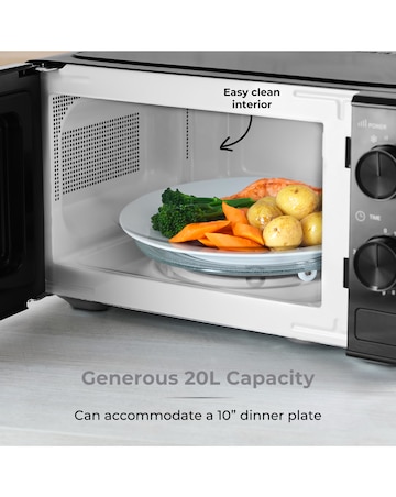 Tower 20L 800W Microwave Black