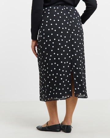 Simply Be Mono Spot Print Chiffon Maxi Skirt