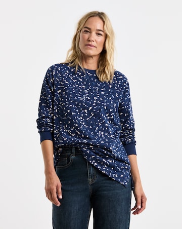 Abstract Print Classic Longline Sweatshirt