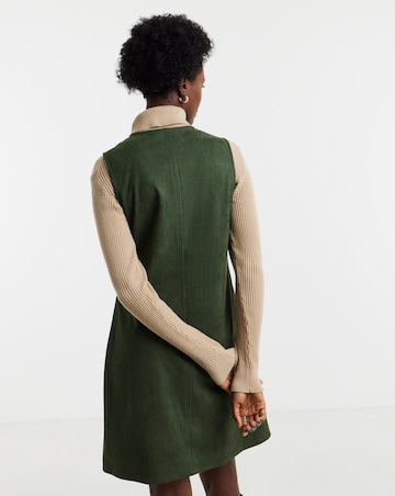 Olive Green Suedette Sleeveless Shift Dress