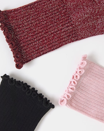 Pretty Secrets (3 Pair Pack) Glitter Ankle Socks