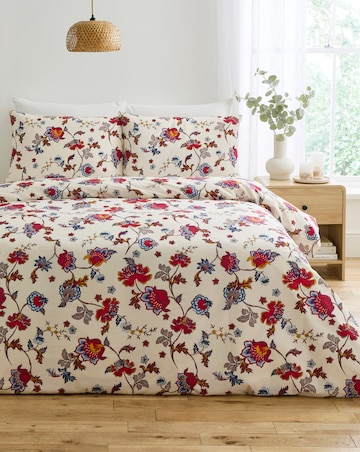 Folk Floral Cotton Blend Duvet Cover Set