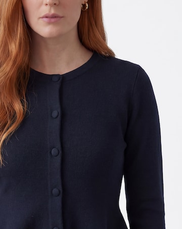 Round Neck Peplum Cardigan
