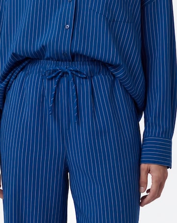 Stripe Drawstring Wide Leg Trouser