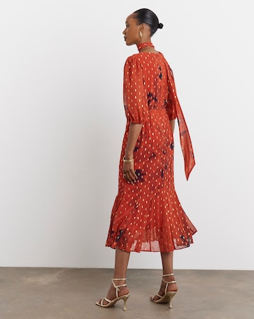 Joanna Hope Metallic Dobby Printed Maxi Dress