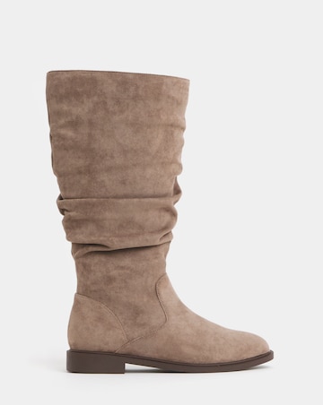 Pebble Knee High Ruched Boots - Standard Fit (D) & Standard Calf