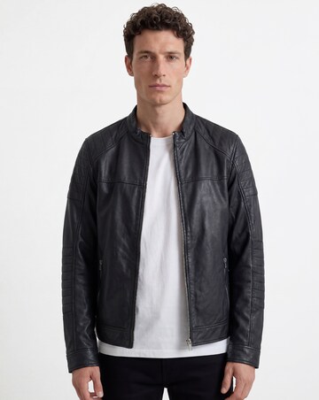 Black Leather Racer Jacket
