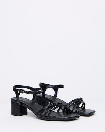Wanda Strappy Flexible Sole Block Heeled Sandals - Wide Fit (E)