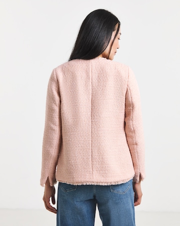 Collarless Boucle Blazer