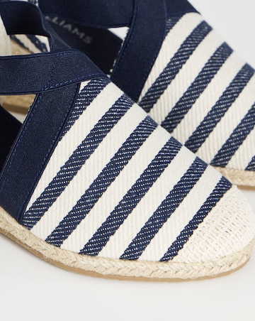 Cassie Crossover Elasticated Espadrille Sandals - Wide Fit (E)