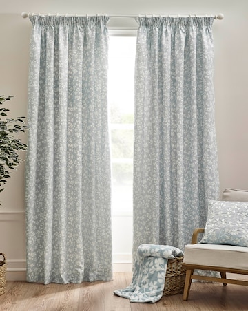 Catherine Lansfield Brooke Floral Pencil Pleat Curtains