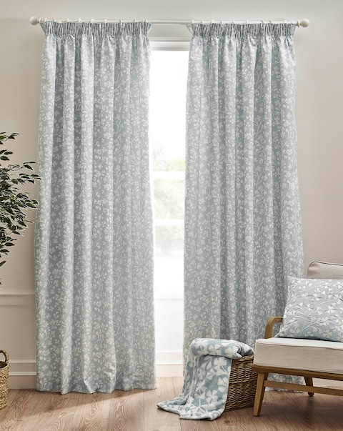 Catherine Lansfield Brooke Floral Pencil Pleat Curtains