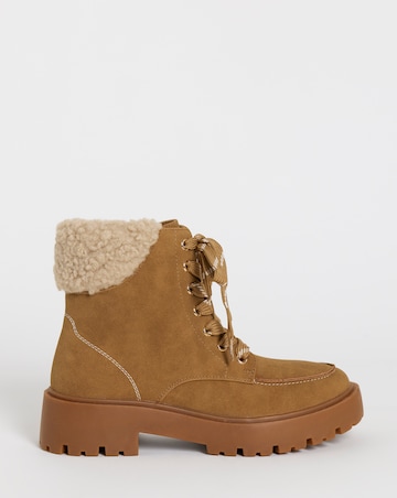 Kerry Lace Up Flat Ankle Boots - Extra Wide Fit (EEE)