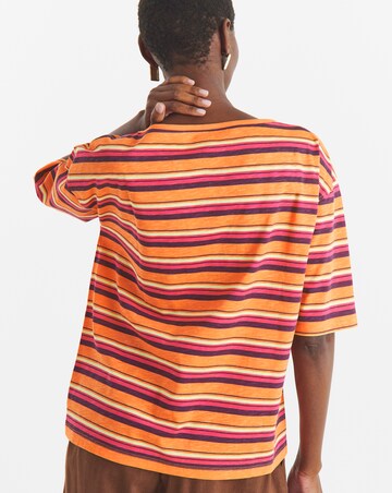 Stripe Raglan Boxy Cotton Tee