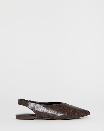 Gale Flat Slingback Shoes - Wide Fit (E)